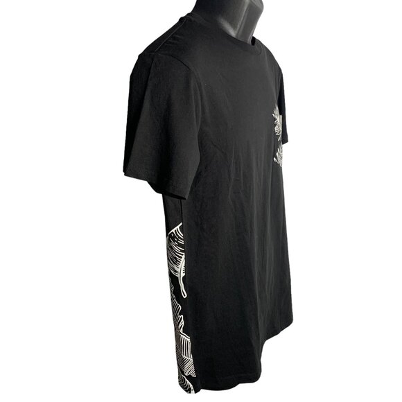 Craft & Flow Crewneck Graphic T Shirt S Black Leaves Short Sleeves Pocket NEW - Picture 5 of 6